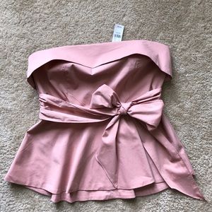 NY&C pink/peach strapless Peplum blouse